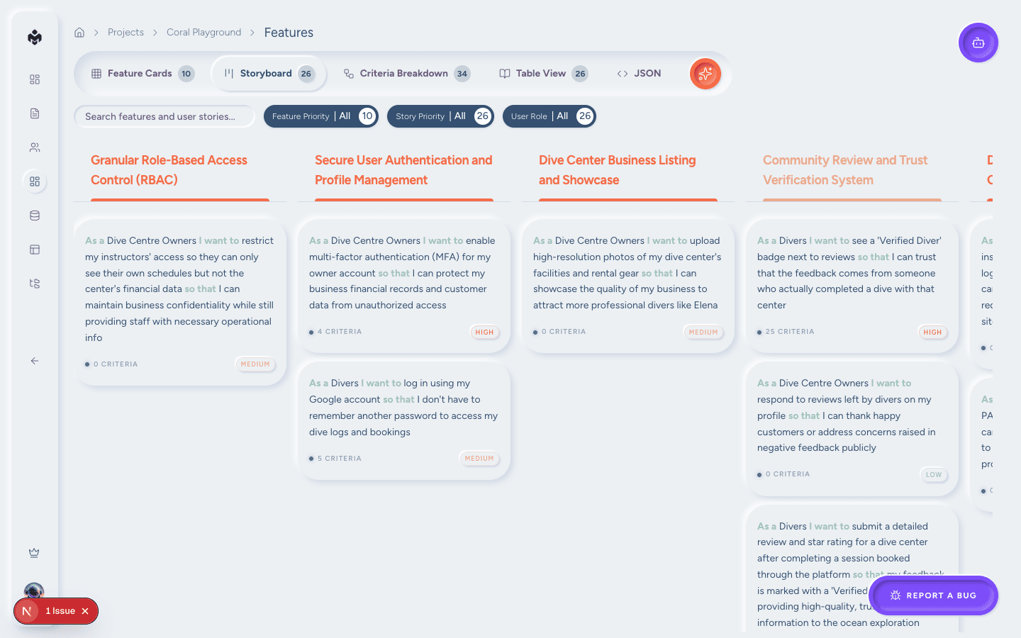 Pages and components workspace